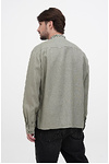 Men's gray linen embroidered shirt "Oleksa"